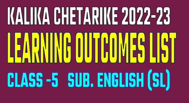 KALIKA CHETARIKE LEARNING OUTCOMES LIST 5TH ENGLISH (SL) 3 kalika chetarike learning outcomes list 5th english sl