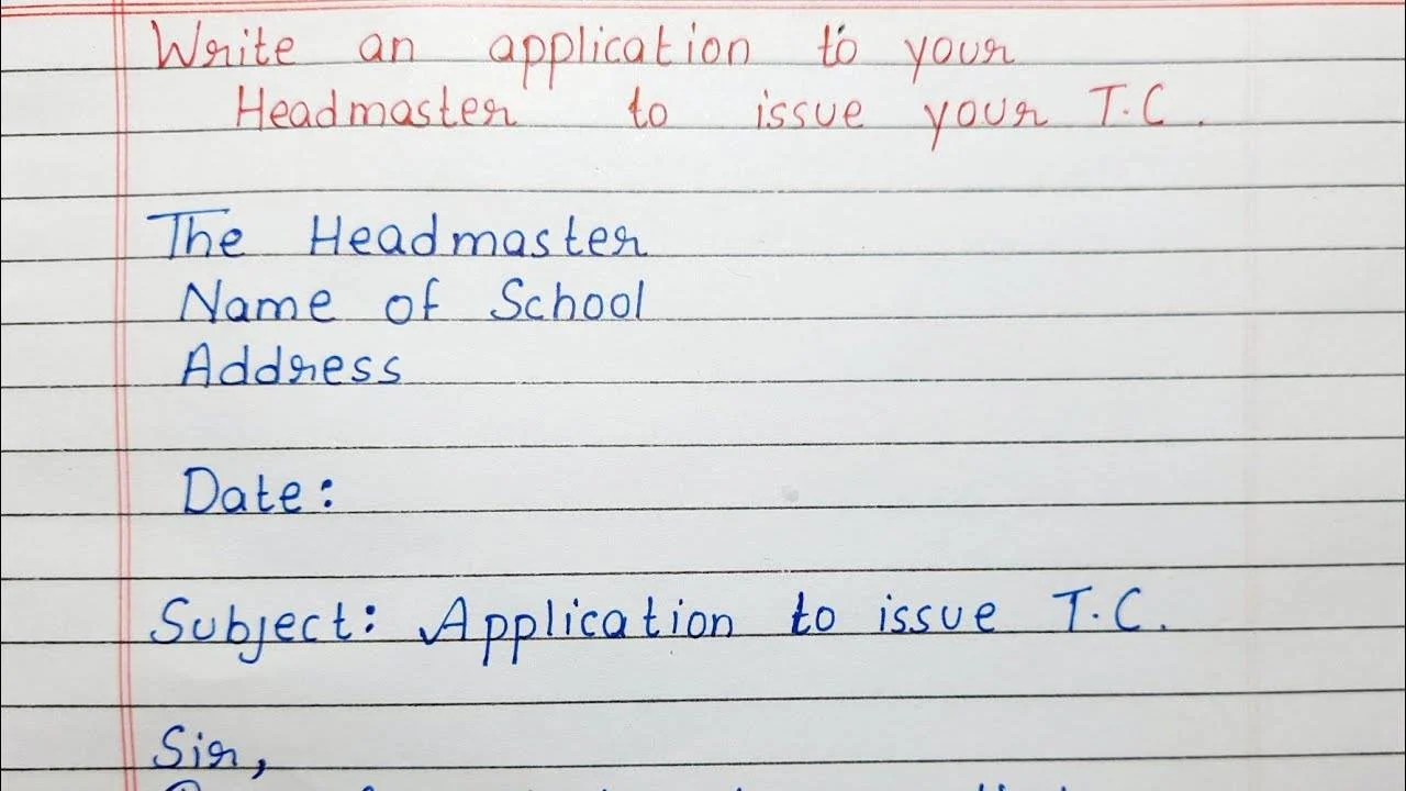 letter writing to issue your t c
