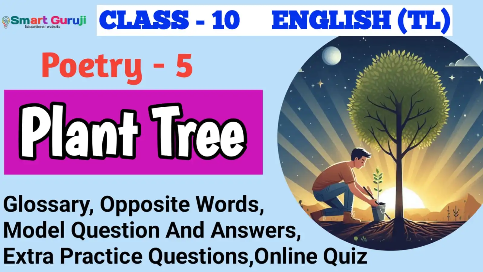 KSEEB 10th English (TL) Textbook Solution 5.PLANT TREE 6 plant tree smartguruji.in