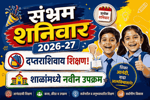 संभ्रम शनिवार 2026-27 : शाळांमध्ये प्रत्येक महिन्याला तिसऱ्या शनिवारी होणार आनंददायी उपक्रमांचा उत्सव! 3 Sambhram Shanivar SmartGuruji